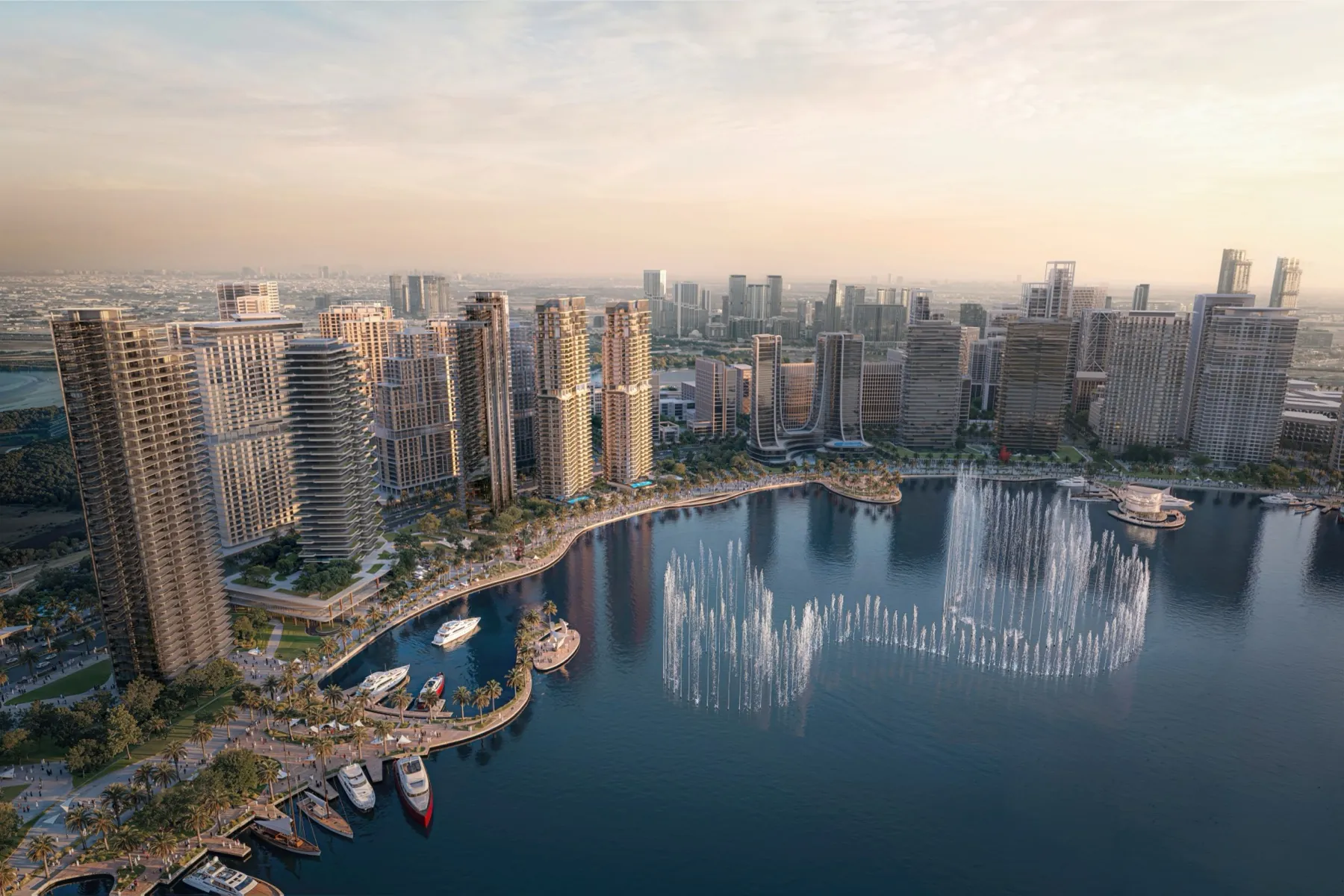 Maquette de Downtown Dubai présentée lors d'une visite client