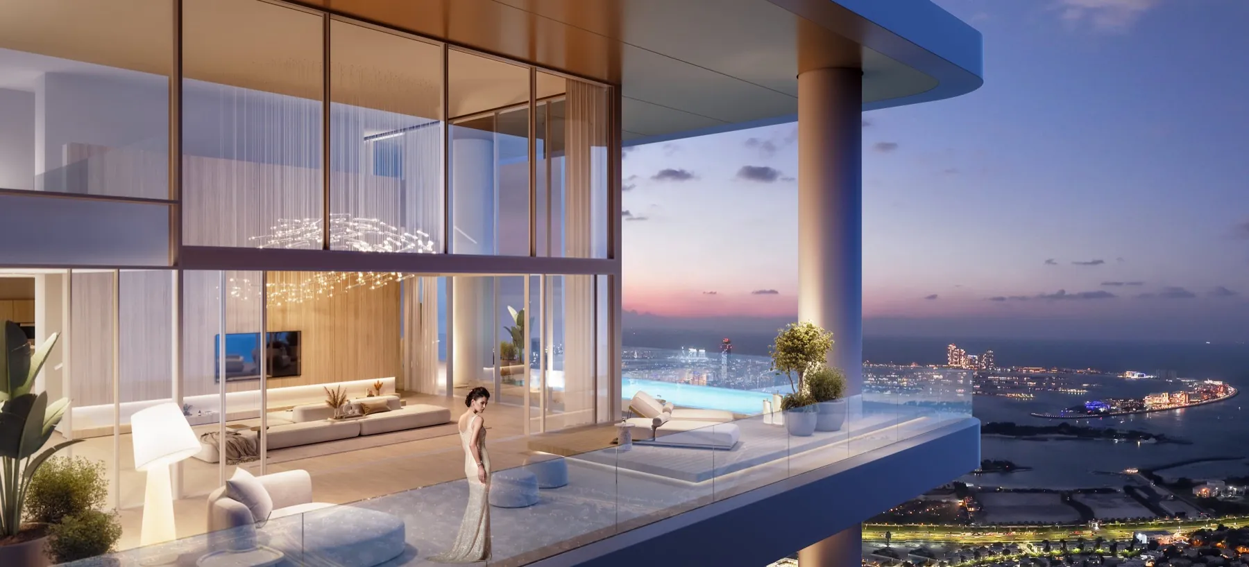 The Chedi Residences · penthouse au crépuscule