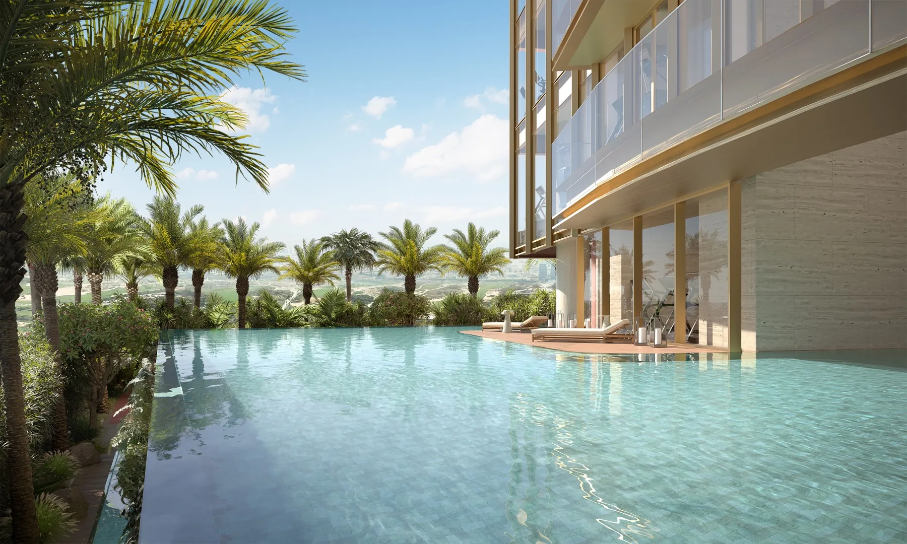 Pool deck d'un club privé à Dubaï